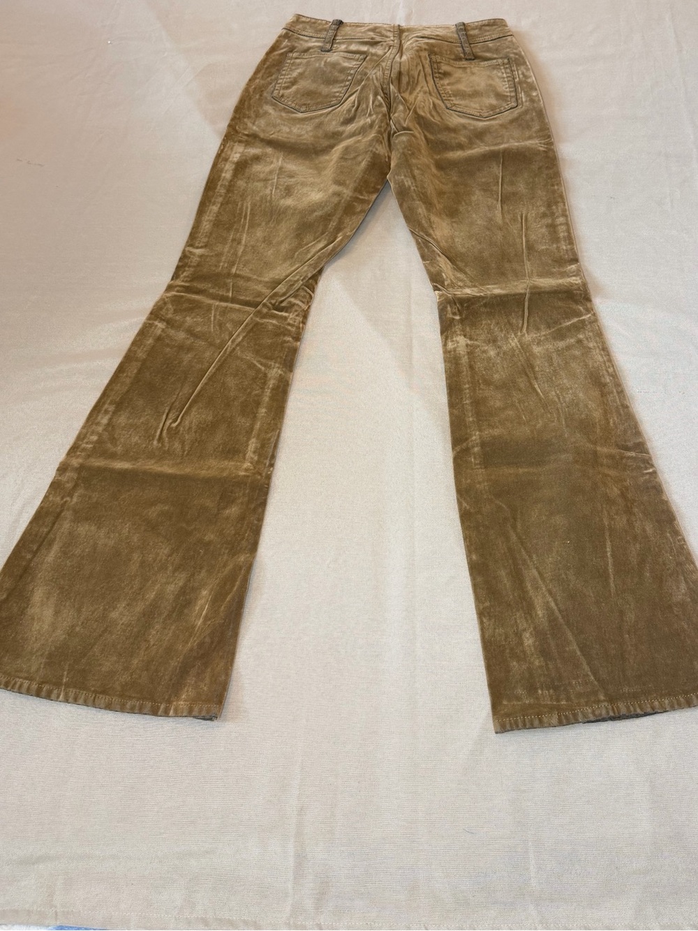 Corduroy Style Velvety Vintage Bootcut Pants in Brown - Picture 2 of 4